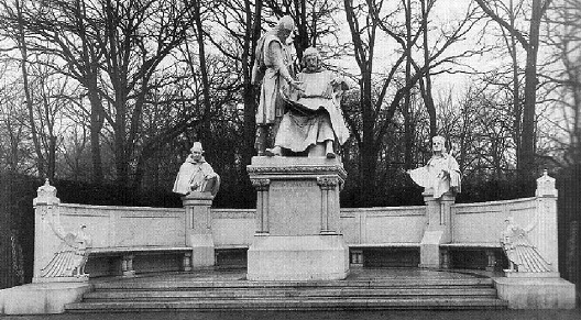 Jean Ier de Brandebourg et Othon III de Brandebourg au centre - Siméon de Cölln à gauche et Marsile de Berlin à droite - Allée des victoires à Berlin - par Max Baumbach - 1900